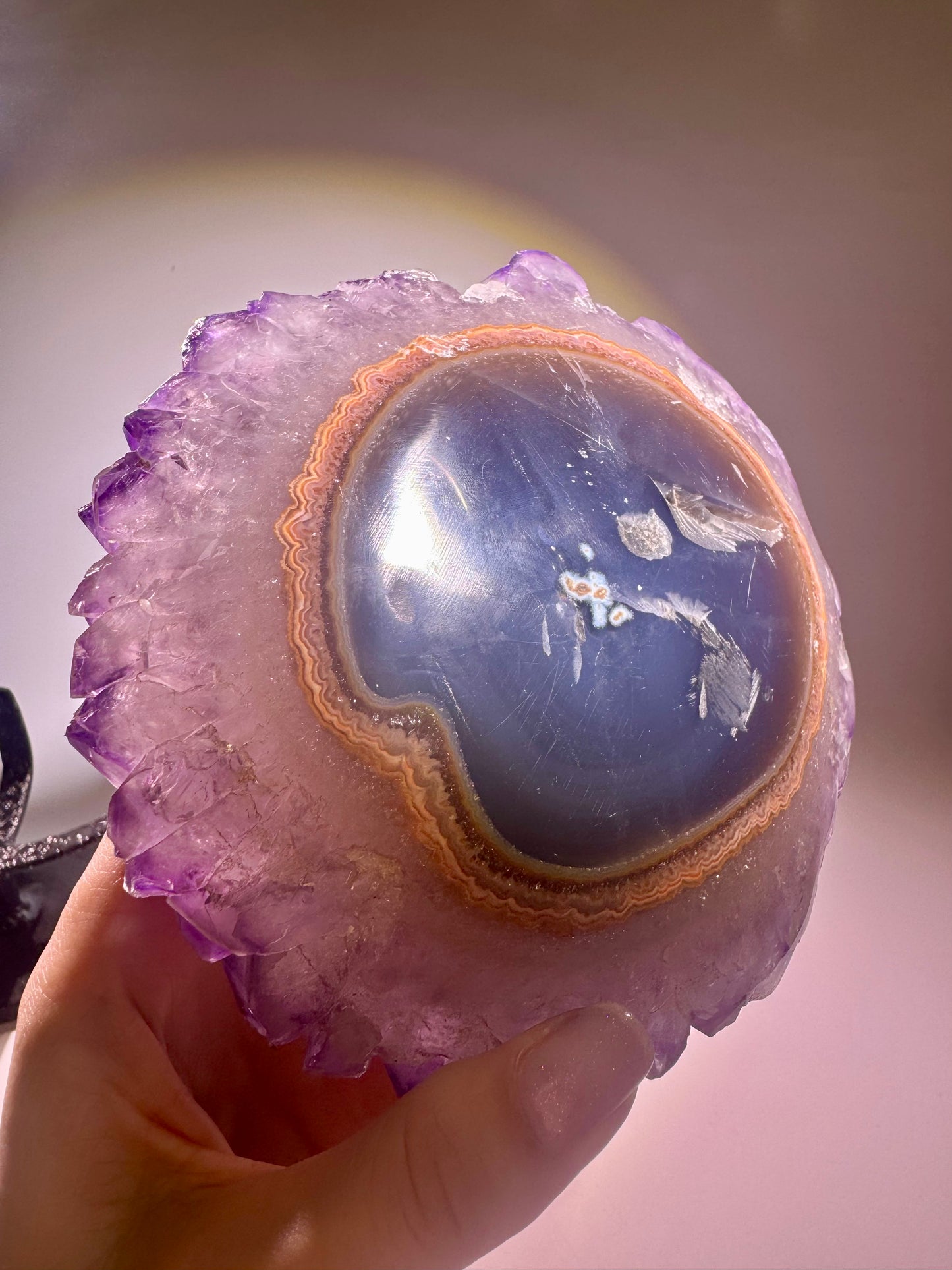 Exklusive Amethyst Blüte/Blume 14.5cm – 1.42kg | Perfekte Spitzen mit Phantomen | Stalaktit Unikat aus Uruguay