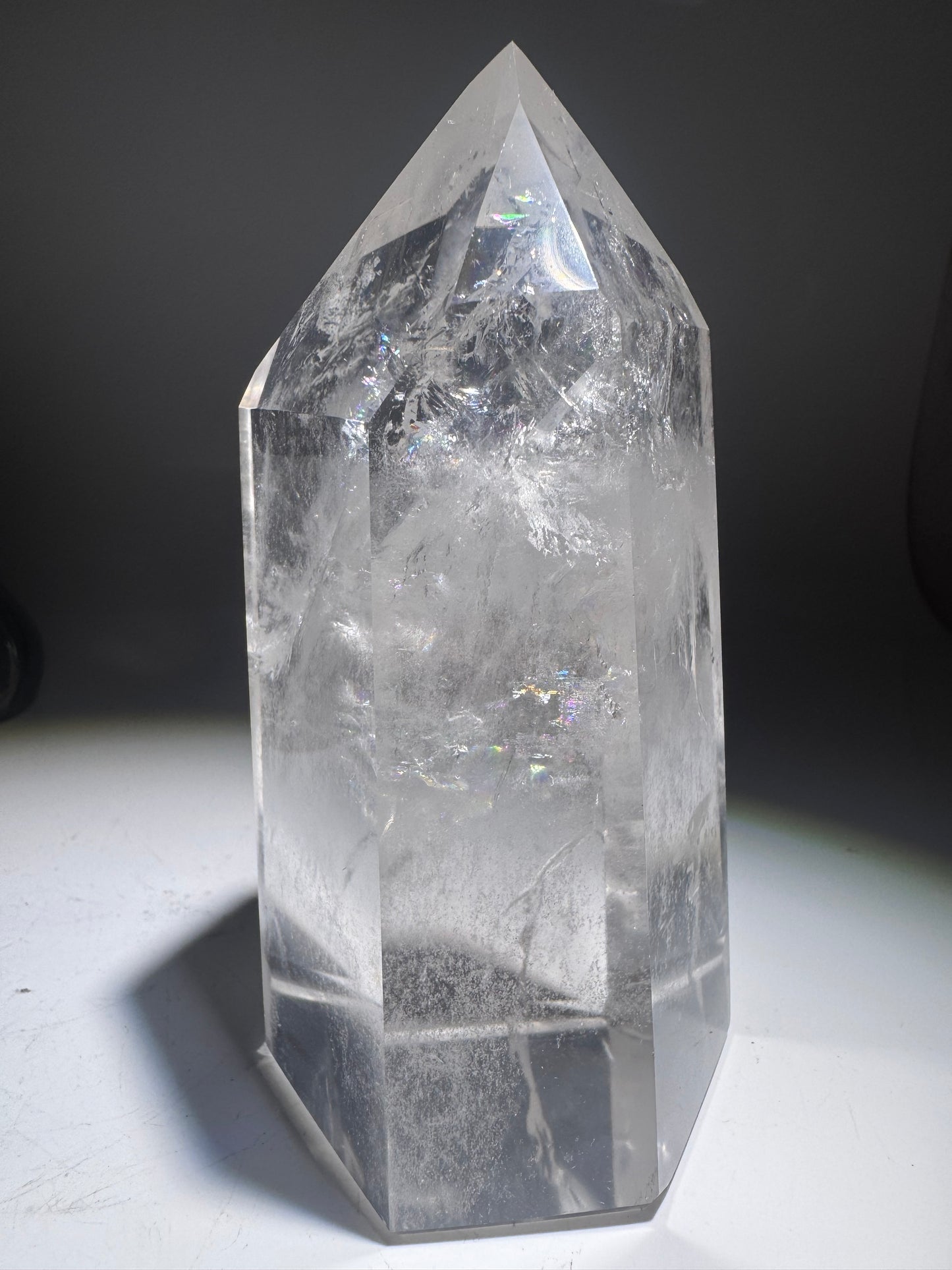 Bergkristall 12,3 cm – Voller Regenbogen & magischer Einschlüsse 💎 Brasilien