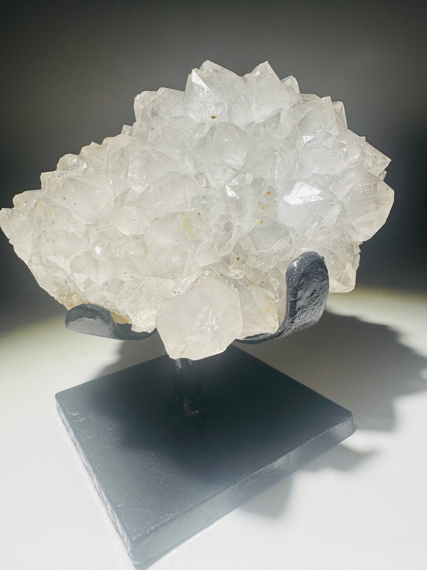Grosse weisse Quarz Blume 11.5cm – Stalaktit Unikat aus Uruguay | Transparent & klar | Edelstein Rarität