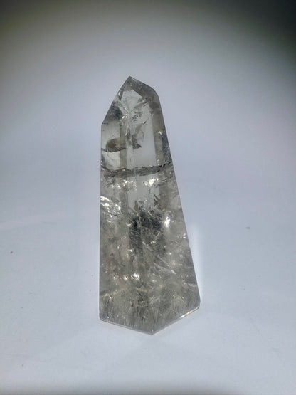 Prasiolith Spitze 5,2 cm – Extra klarer Grüner Amethyst aus Brasilien mit Regenbogen