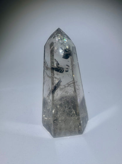 Prasiolith Spitze 5,2 cm – Extra klarer Grüner Amethyst aus Brasilien mit Regenbogen