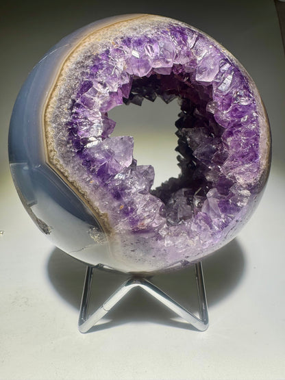 Amethyst Kugel Brasilien 12 cm – 1.81 kg | Doppelseitige Kristallöffnung 💜✨