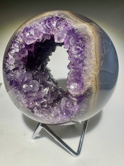 Amethyst Kugel Brasilien 12 cm – 1.81 kg | Doppelseitige Kristallöffnung 💜✨