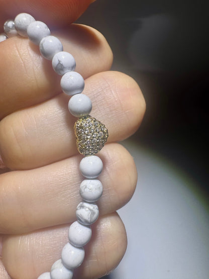 Gemstone bracelets 19.5 cm – Unisex, 4 mm beads, hematite highlights ✨