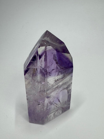 Pointe d'améthyste fantôme transparente - 7 cm, 126 g