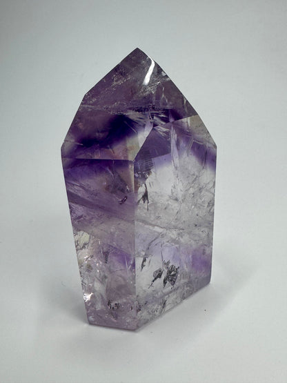 Pointe d'améthyste fantôme transparente - 7 cm, 126 g