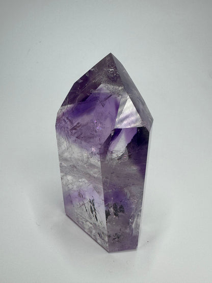 Pointe d'améthyste fantôme transparente - 7 cm, 126 g