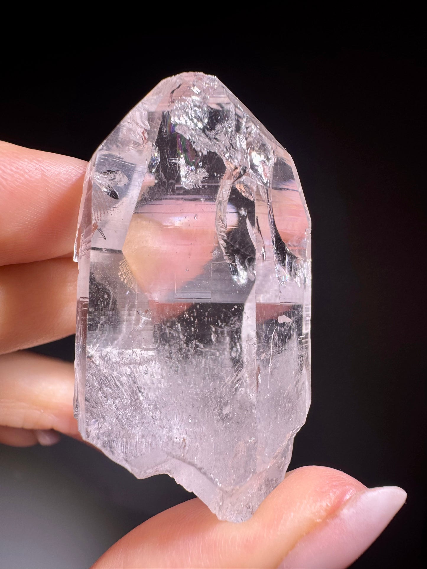 Ultraklare Quarzspitze aus über 5000 m Höhe – Gletscherlicht & Reinheit