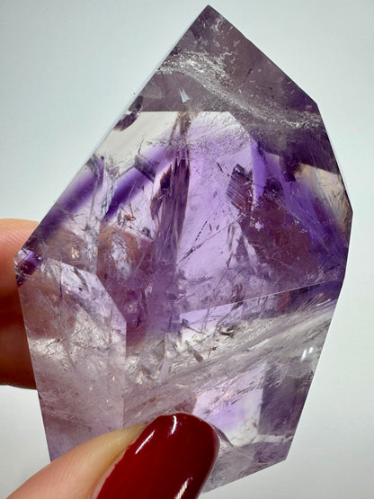 Pointe d'améthyste fantôme transparente - 7 cm, 126 g