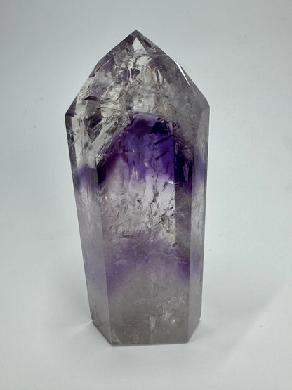 Pointe d'améthyste fantôme avec arc-en-ciel - 10 cm, 223 g