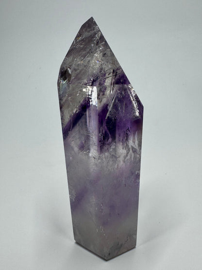 Pointe d'améthyste fantôme avec arc-en-ciel - 10 cm, 223 g