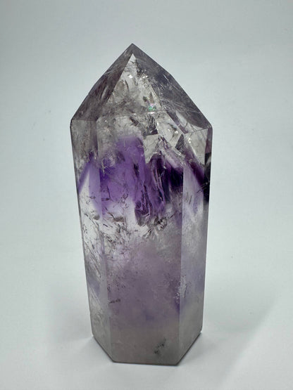 Pointe d'améthyste fantôme avec arc-en-ciel - 10 cm, 223 g