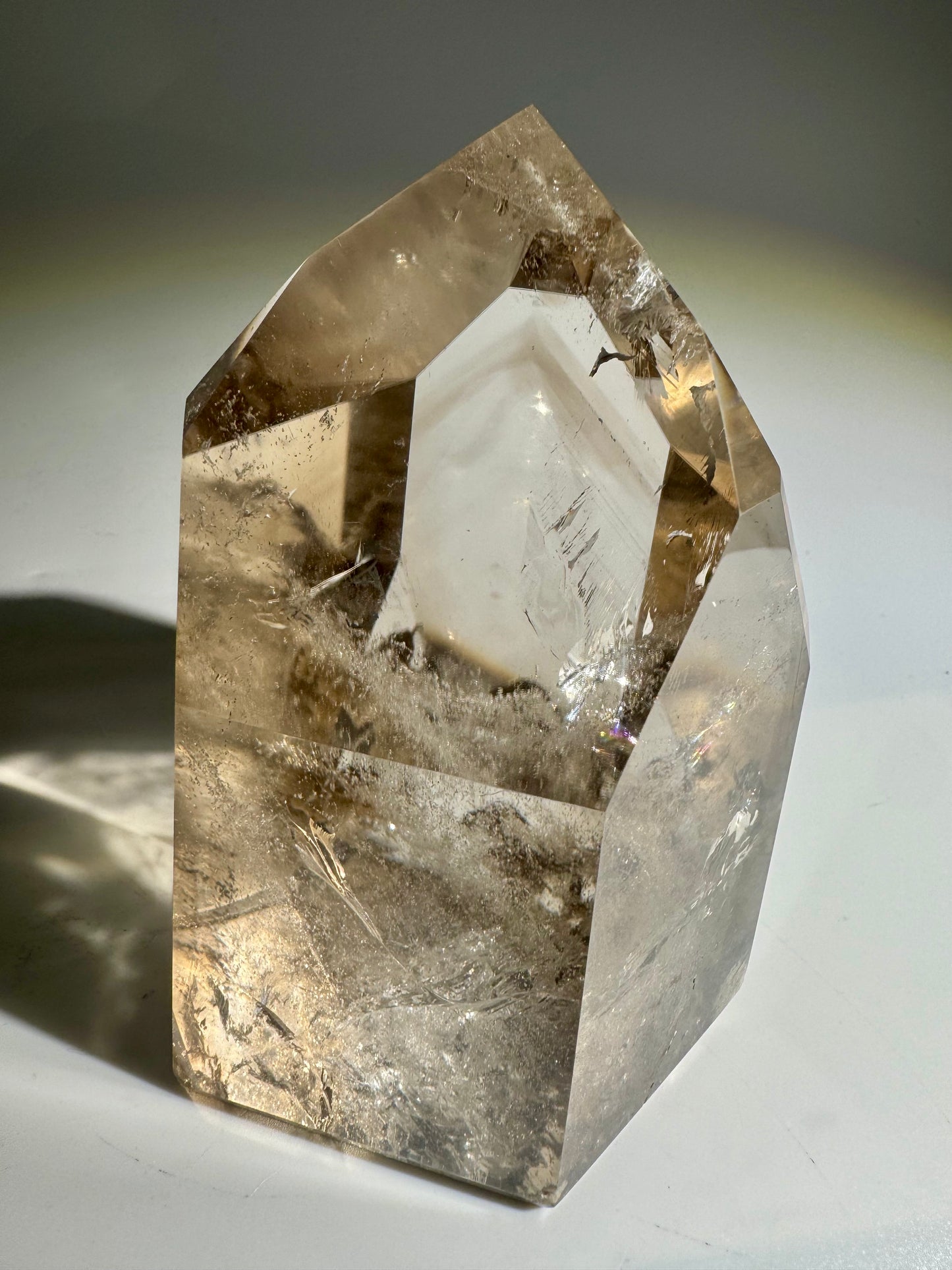 Rauchquarz Lemurian-Spitze mit Phantomen – 10.5 cm AAA Qualität aus Brasilien