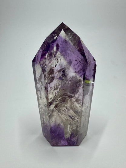Pointe d'améthyste fantôme avec arc-en-ciel - 10 cm, 245 g