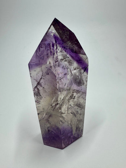 Pointe d'améthyste fantôme avec arc-en-ciel - 10 cm, 245 g