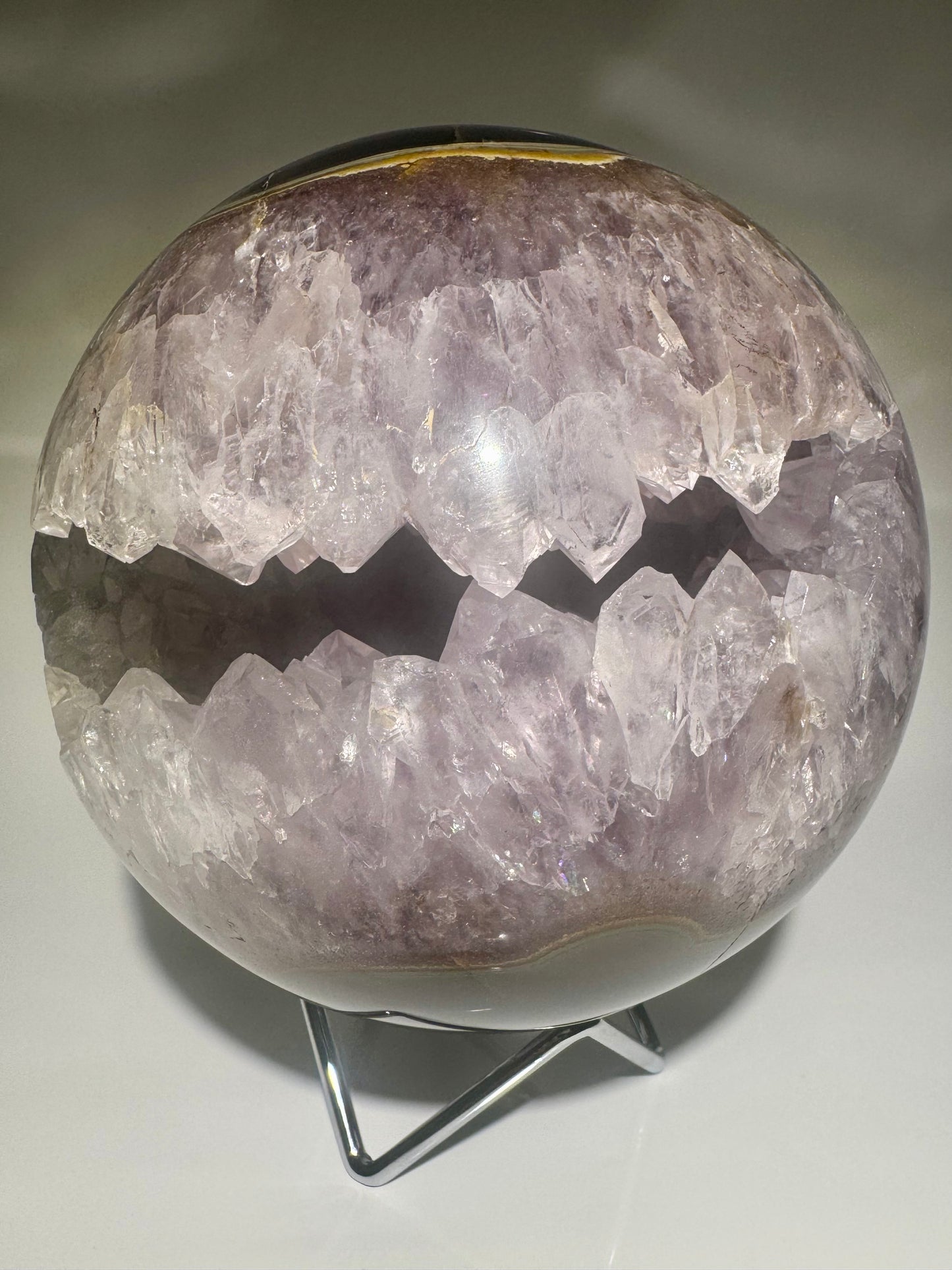 Riesige exklusive Amethyst Kugel mit Achat-Banding – 3.2 kg, 14 cm
