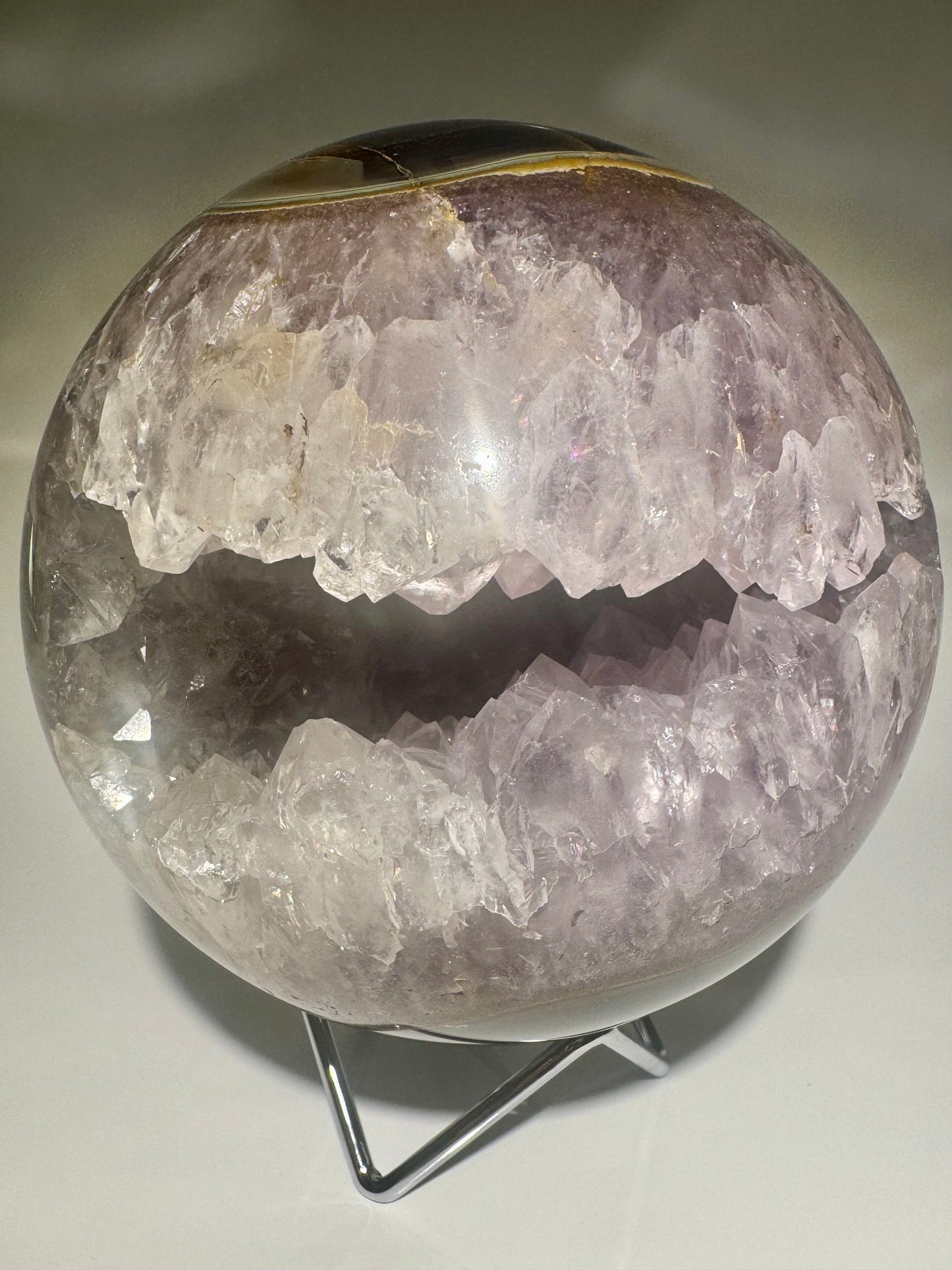 Riesige exklusive Amethyst Kugel mit Achat-Banding – 3.2 kg, 14 cm