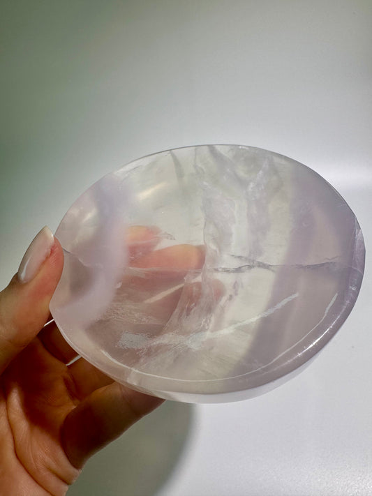 Pastellfluorit Kristallschale – 10 cm, 293 g – Sanft klärende Edelsteinschale in zarter Farbvielfalt 💜🌿