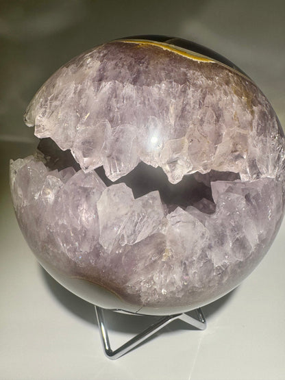Riesige exklusive Amethyst Kugel mit Achat-Banding – 3.2 kg, 14 cm