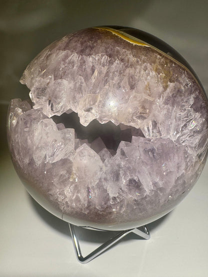 Riesige exklusive Amethyst Kugel mit Achat-Banding – 3.2 kg, 14 cm