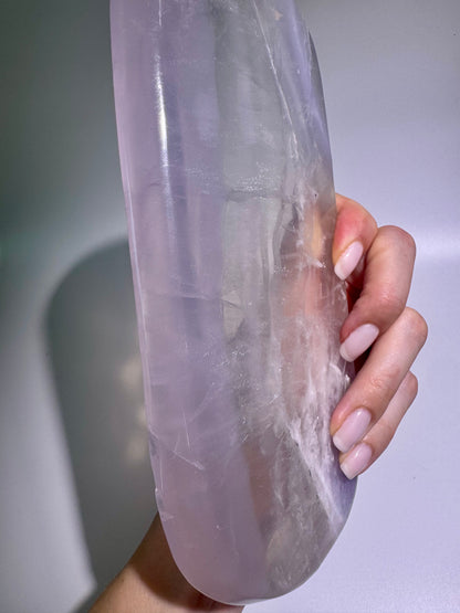 Grosse Kristallschale aus Pastellfluorit – 21.5 x 9 cm, 471 g – Brasilien, hochwertig & transparent