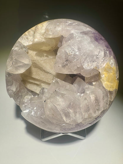 Exklusive Amethyst Kugel mit funkelndem Kalzit - 13cm, 2.5kg