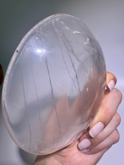 Transparente Bergkristallschale – 12 cm, 124 g – Handgeschliffen in Brasilien aus einem einzigen grossen Kristall