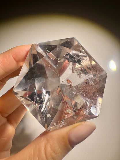 Ultraklarer Bergkristall facettiert – 6,2 cm & 163 g mit Diamantschliff Brasilien