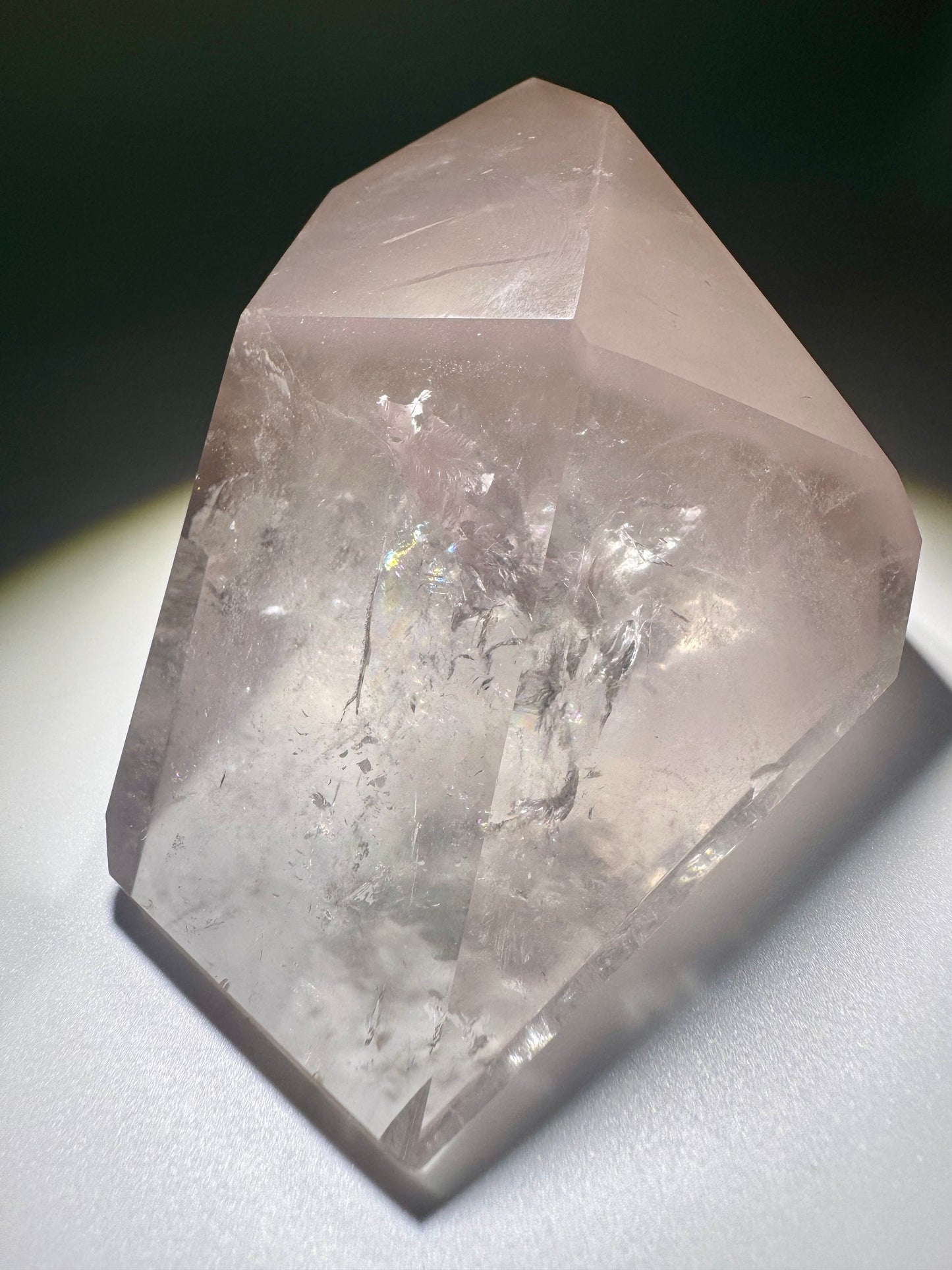 Pink-Lithium Kristall – 392g | Extra klar mit Regenbogen – Herzenergie & Heilstein aus Brasilien