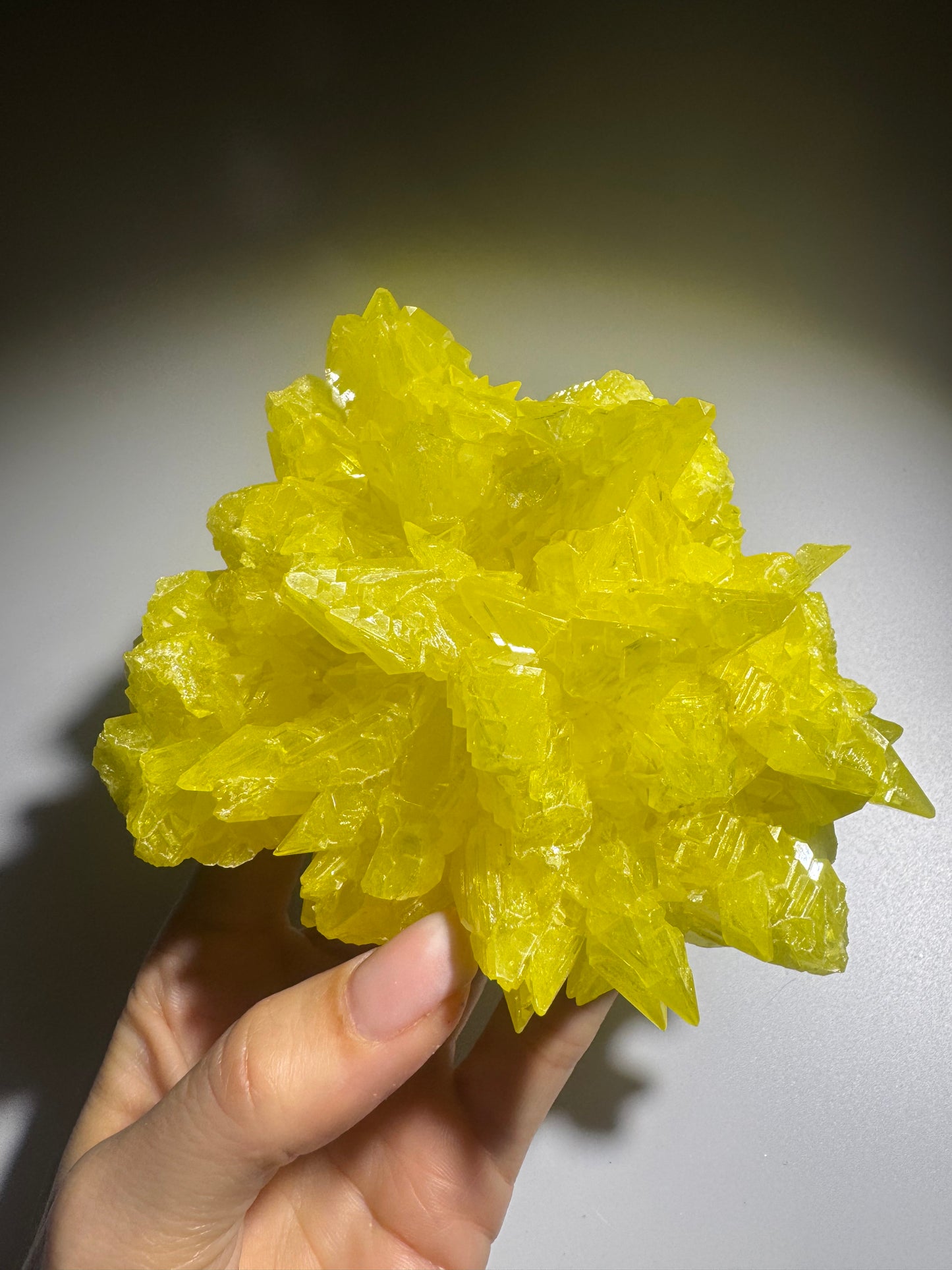 Schwefelkristall-Stufe – Leuchtend gelber Kristall 12 cm, 448 g