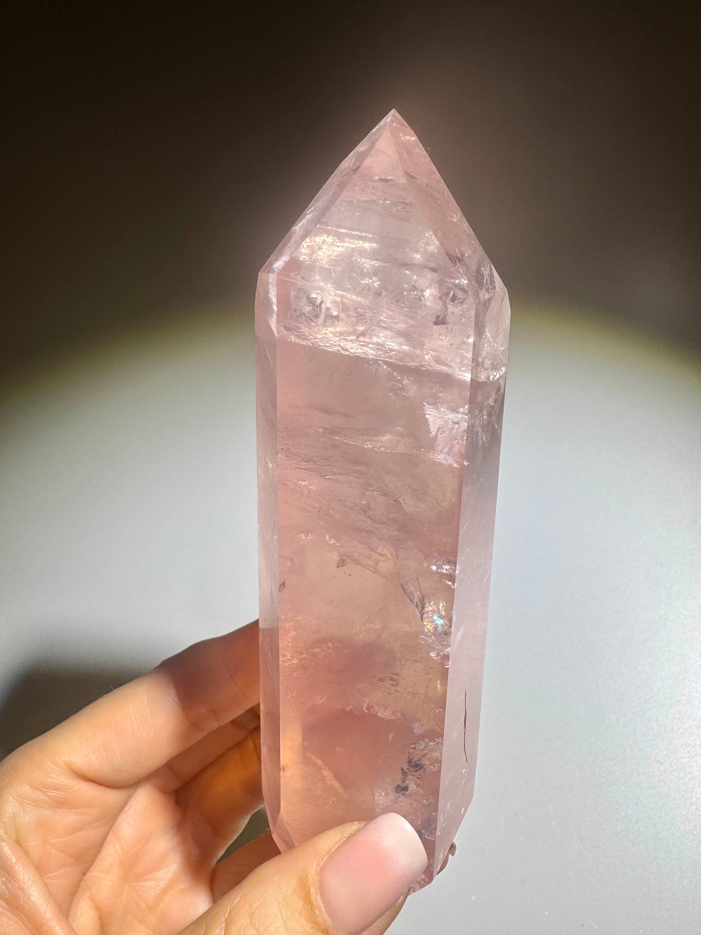 Premium Rosenquarzspitze 12.5 cm | 303 g – Seltene High-End-Qualität