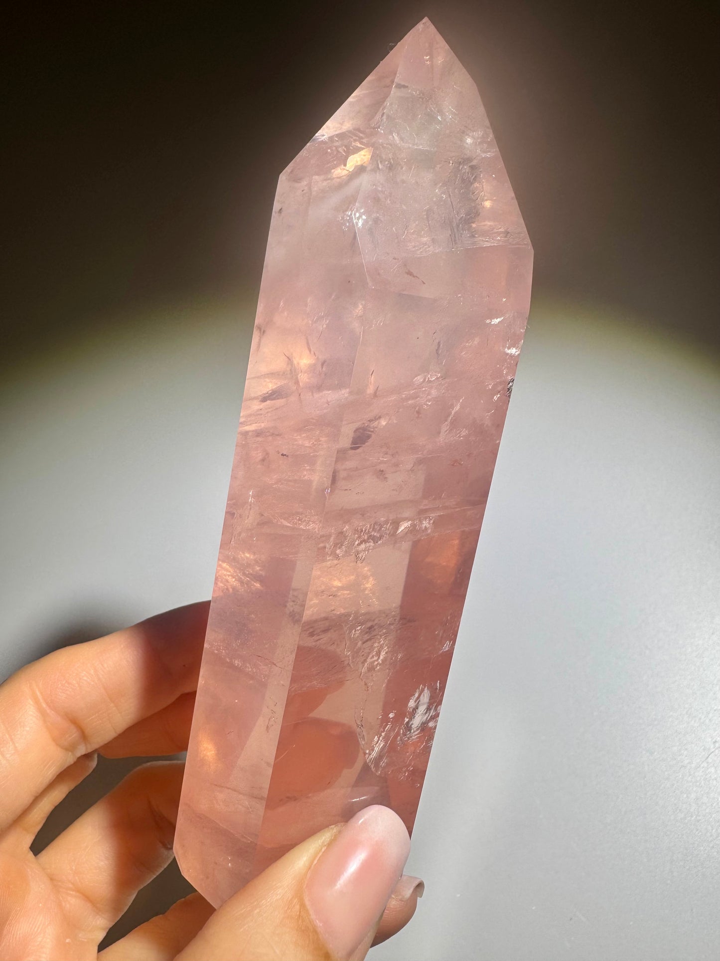 Premium Rosenquarzspitze 12.5 cm | 303 g – Seltene High-End-Qualität
