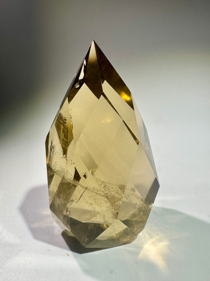 Edles Citrin Ornament – facettiert, klar & mit Phantom 🌟 - 6.5cm, 123g