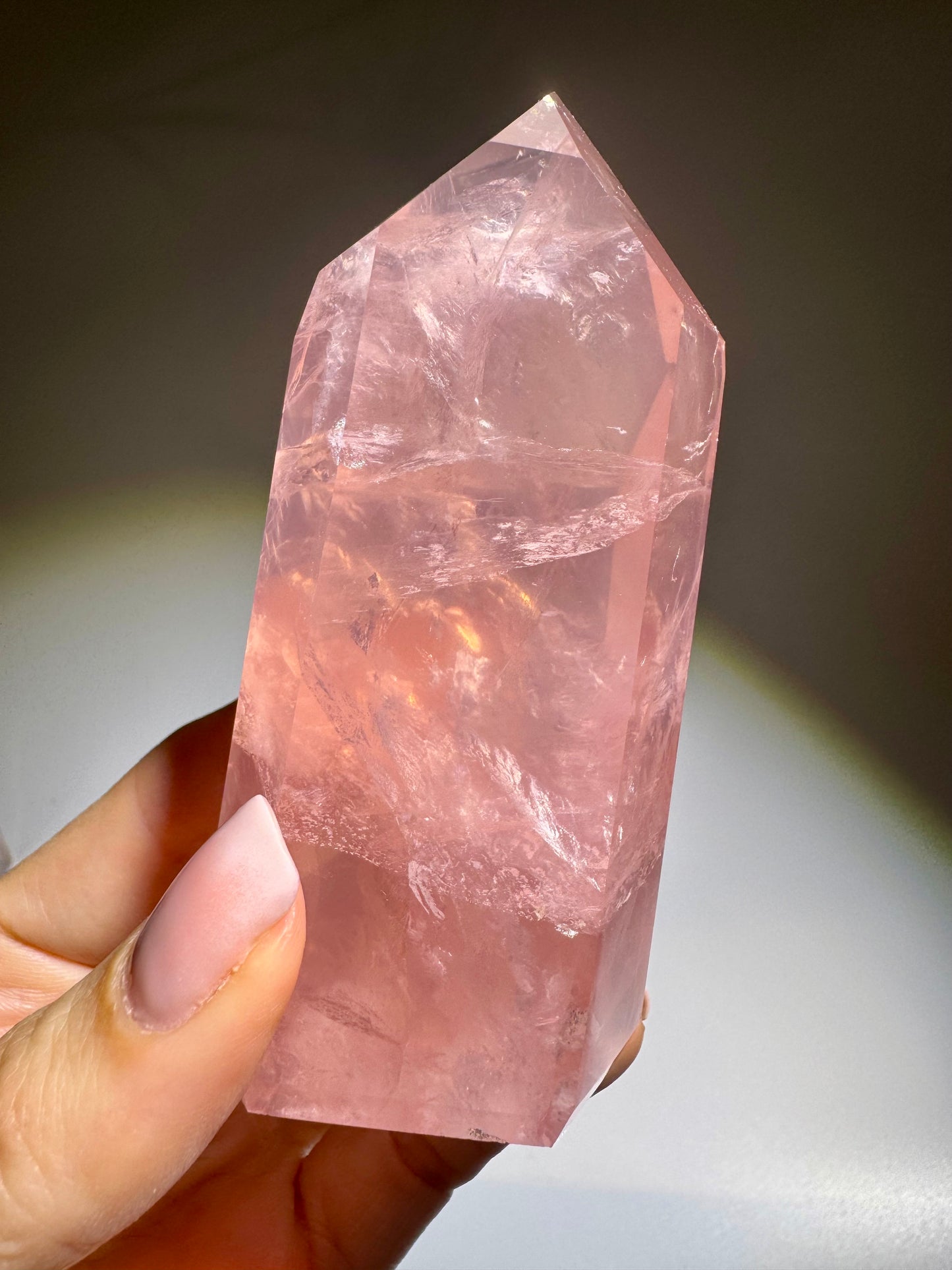 Premium Rosenquarzspitze 9.5 cm – 231 g | Exklusive High-End-Qualität