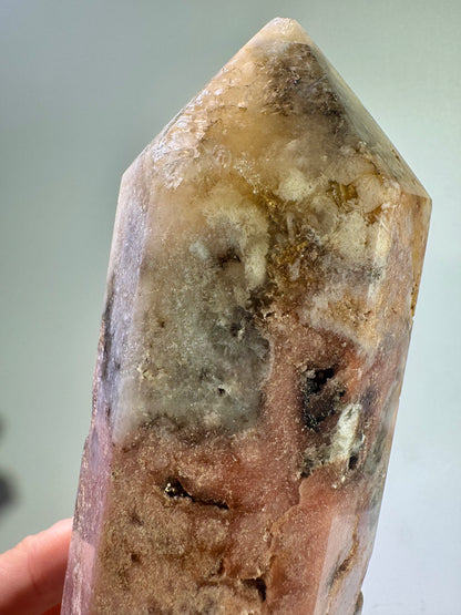 Grosse Pink Amethyst Spitze  – zart, funkelnd & kraftvoll 💖 - 14.5cm, 591g