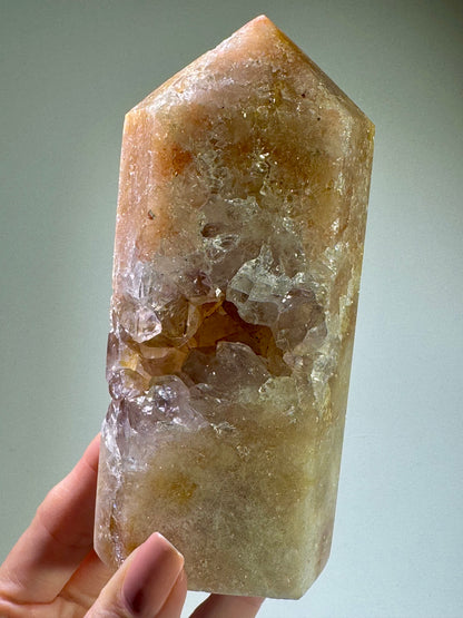 Grosse Pink Amethyst Spitze  – zart, funkelnd & kraftvoll 💖 - 13cm, 528g