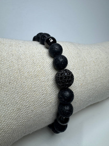 Lavastein-Armband (grössenverstellbar) - ca. 18cm