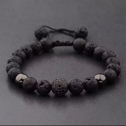 Lavastein-Armband (grössenverstellbar) - ca. 18cm
