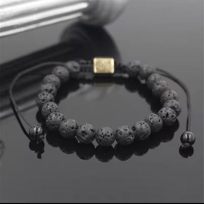 Lavastein-Armband (grössenverstellbar) - 18cm