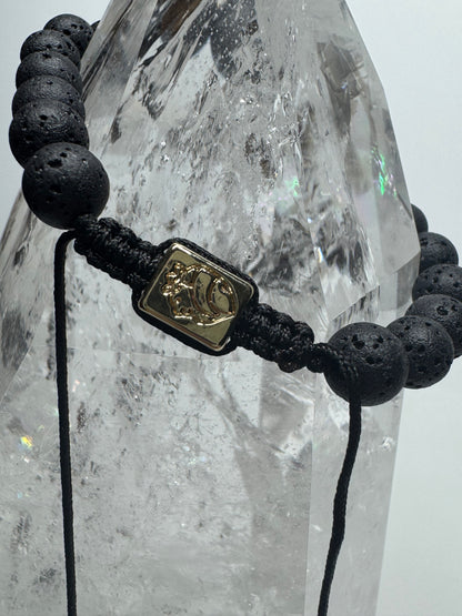 Lavastein-Armband (grössenverstellbar) - 18cm