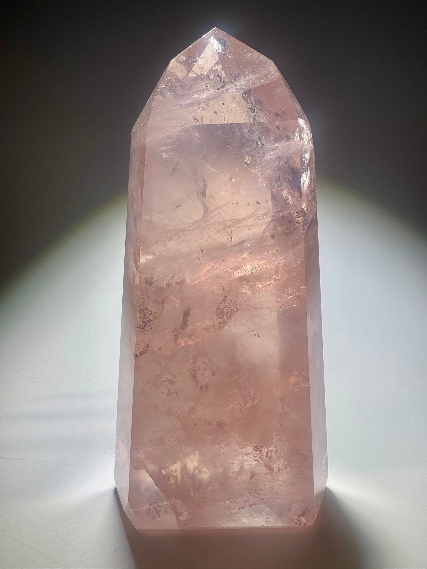 Premium Rosenquarzspitze 11.5 cm – 303 g | Exklusive High-End-Qualität