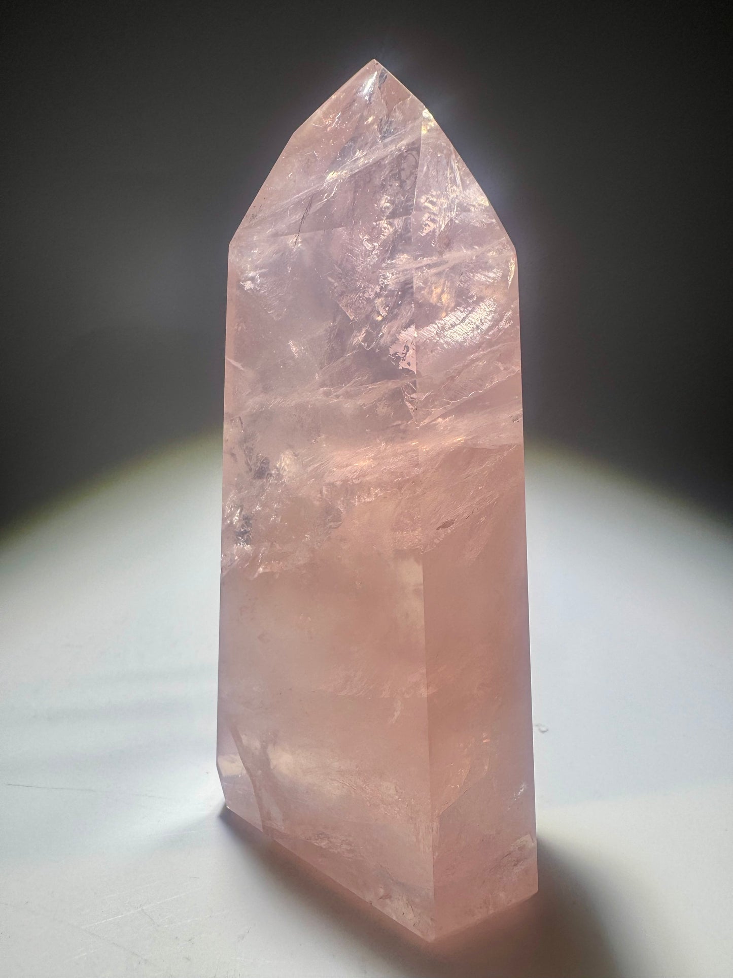 Premium Rosenquarzspitze 11.5 cm – 303 g | Exklusive High-End-Qualität