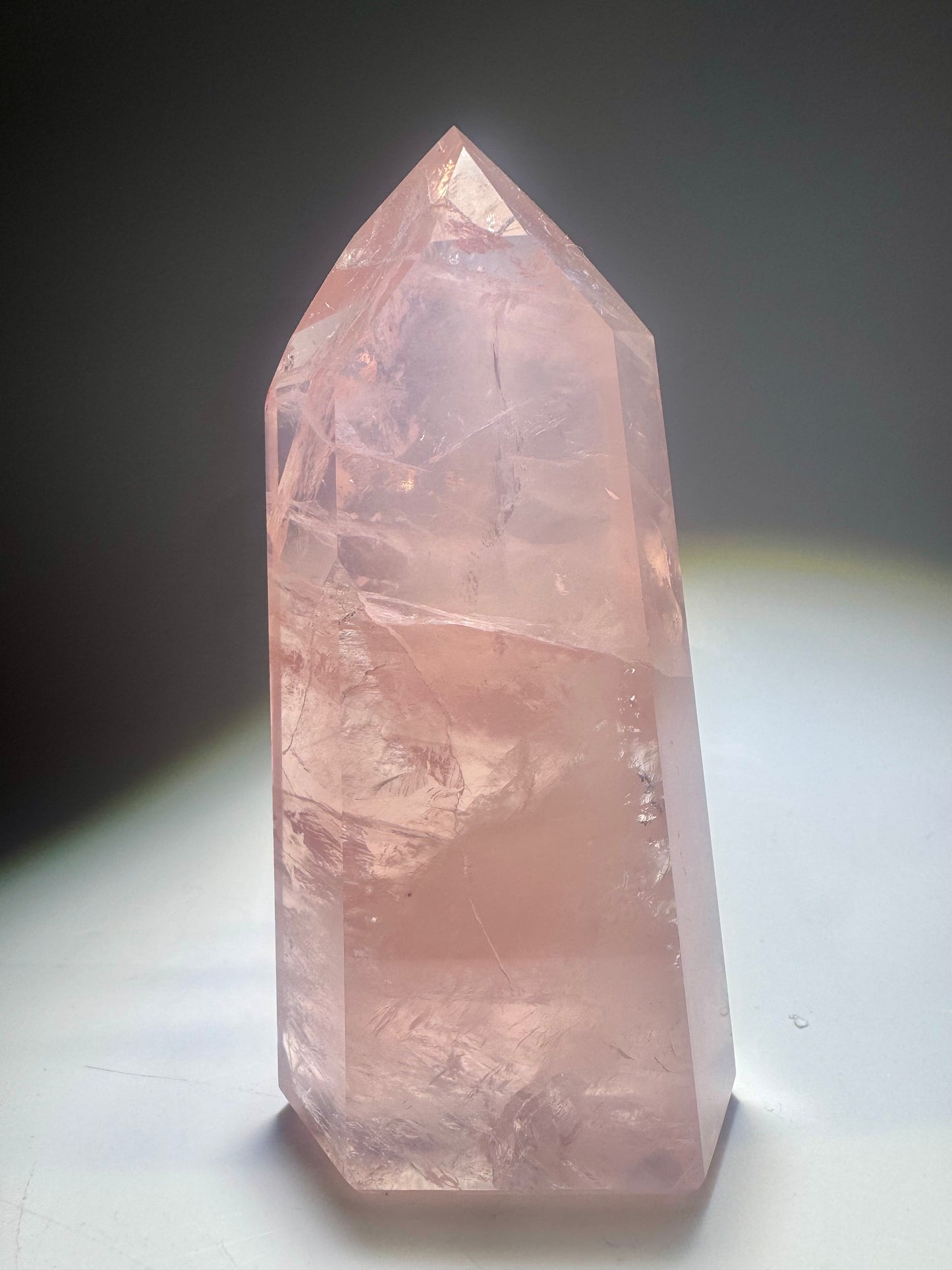 Premium Rosenquarzspitze 11.5 cm – 303 g | Exklusive High-End-Qualität