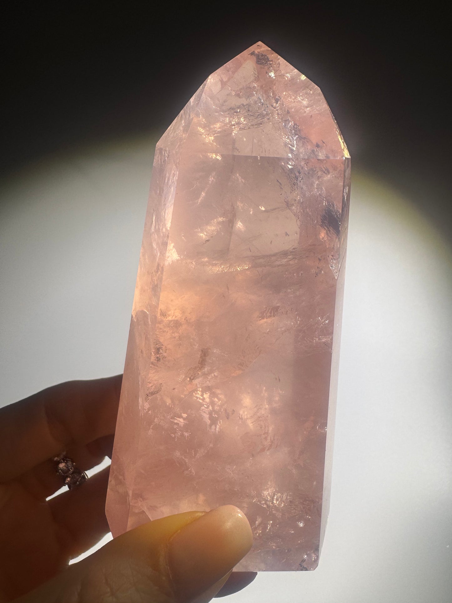 Premium Rosenquarzspitze 11.5 cm – 303 g | Exklusive High-End-Qualität