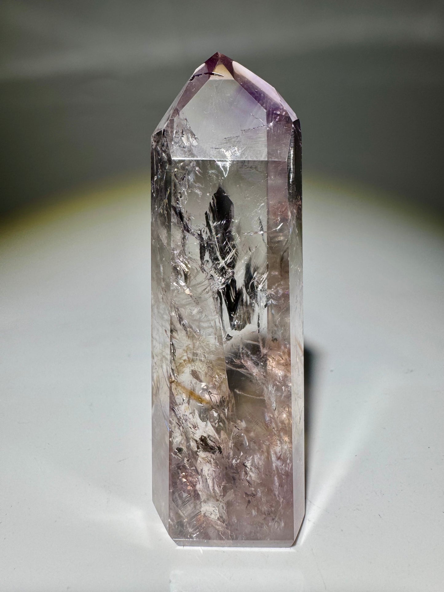 Fluoreszierende Ametrin-Phantomspitze – 9 cm, 88 g | Museumsqualität