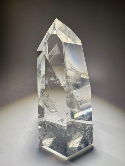 Traumhafte komplett klare Phantom-Quarz-Spitze 💎 - 8.5cm, 236g