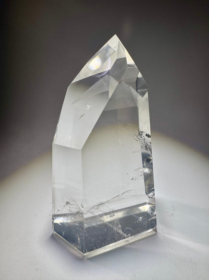 Traumhafte komplett klare Phantom-Quarz-Spitze 💎 - 8.5cm, 236g
