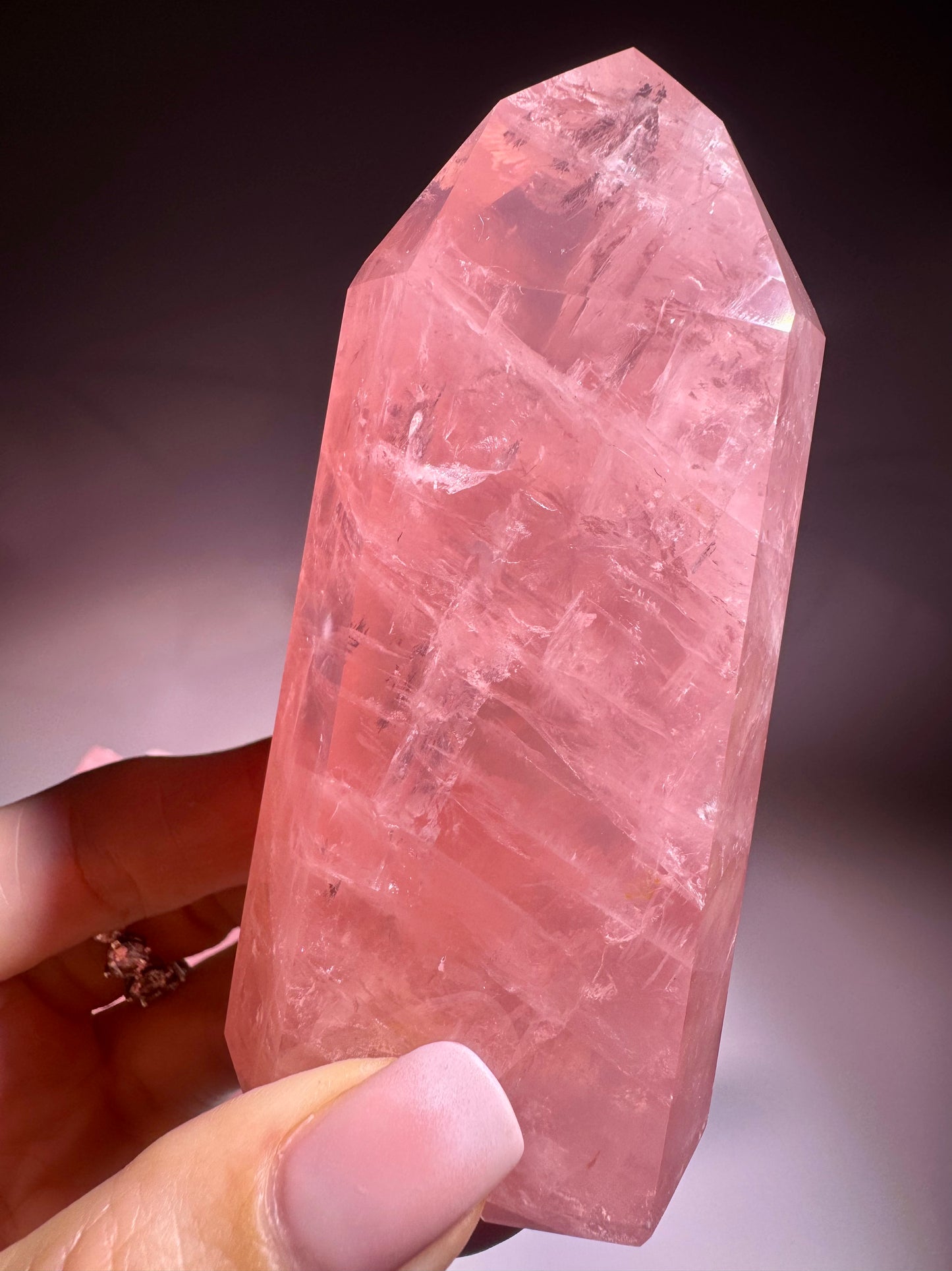 AAA Rosenquarz Spitze Brasilien – Extra Pink Kristall 9.7 cm