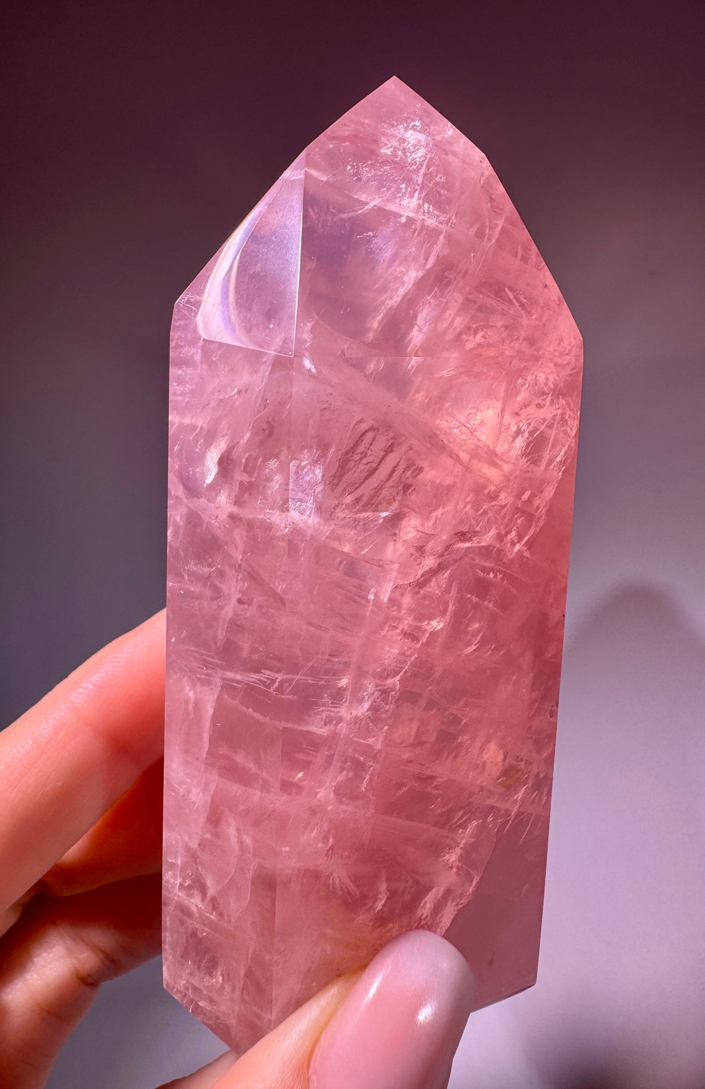 AAA Rosenquarz Spitze Brasilien – Extra Pink Kristall 9.7 cm