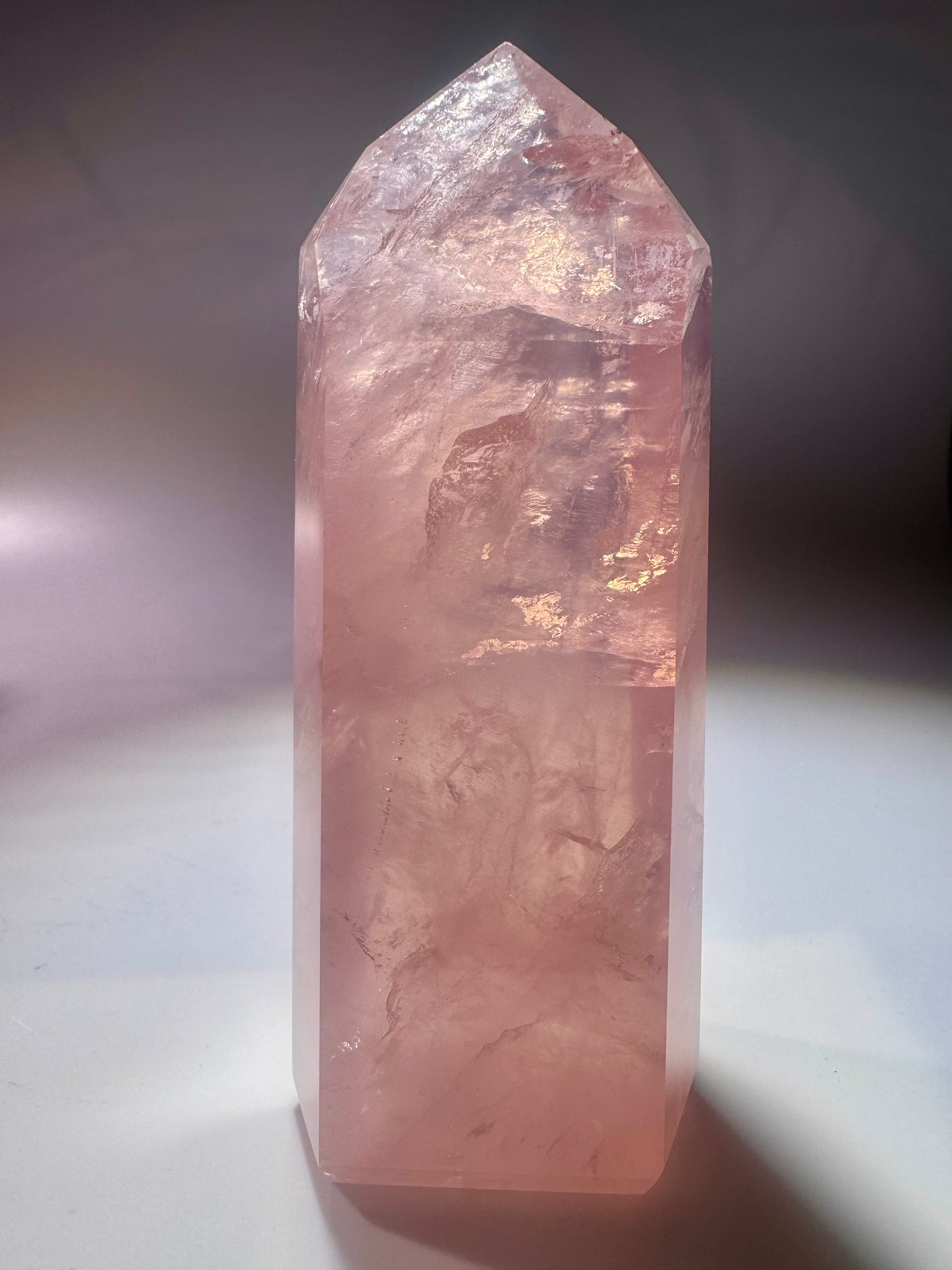 AAA Rosenquarz Spitze Brasilien – Extra Pink Kristall 11.5cm, 278g